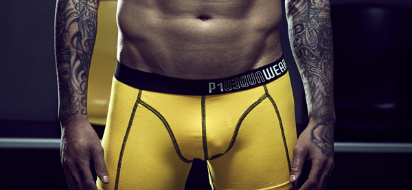 NAC speler Joey Suk in advertentie P1 underwear